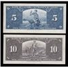 Image 2 : Bank of Canada $5 & $10, 1937