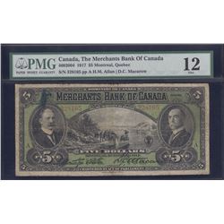 Merchants Bank of Canada $5, 1917