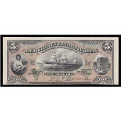 Merchants Bank of Halifax $5, 1880