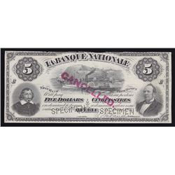 Banque Nationale $5, 1883