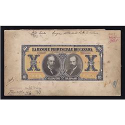 Banque Provinciale du Canada $10, 1913