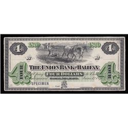 Union Bank of Halifax $4, 1870