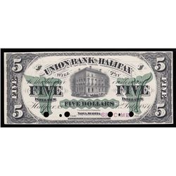 Union Bank of Halifax $5, 1871