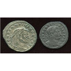 Constantius I. AE Follis. Lot of 2