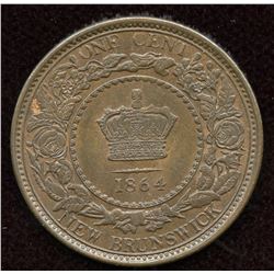 1864 New Brunswick One Cent. Lot of 2