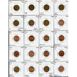 Canadian One Cent Varieties - Lot of 44