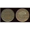Image 1 : Counterstamps on Canadian Large Cents. Lot of 2