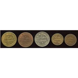 L.G. Marineau Tokens. Lot of 5