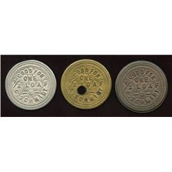 C. Schmidt Tokens. Lot of 3