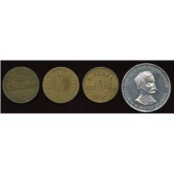 British Columbia Tokens. Lot of 4