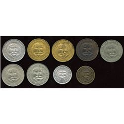 Post Confederation Tokens. Lot of 9