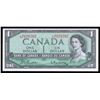 Image 1 : Bank of Canada $1, 1954 Radar - Two Digits