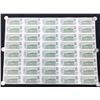 Image 2 : Uncut sheet of 40 1973 Bank of Canada $1.00 Notes, BFK Prefix, including 10 RADAR notes.