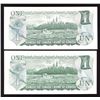 Image 2 : Bank of Canada $1, 1973 Radar - Three Digits - Lot of 2 Notes