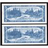 Image 2 : Bank of Canada $5, 1954 - Cool Serial Numbered Pair