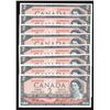 Image 1 : Bank of Canada $2, 1954 Dazzling Serial Numbers Lot of 8