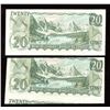Image 2 : Bank of Canada $20, 1969 Error Pair