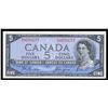 Image 1 : Bank of Canada $5, 1954 Devil's Face Transition Prefix