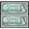 Image 1 : Bank of Canada $1, 1954 - Lot of 2