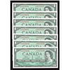 Image 1 : Bank of Canada $1, 1954 - Lot of 7 Consecutive Serial Number Replacement Notes