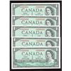 Image 1 : Bank of Canada $1, 1954 - Lot of 6 Consecutive Serial Number Replacement Notes
