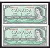Image 1 : Bank of Canada $1, 1954 - Lot of 2 Replacement Notes