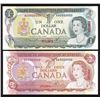 Image 1 : Bank of Canada $1, 1973 & $2, 1974 Specimen Pair
