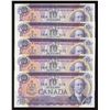 Image 1 : Bank of Canada $10, 1971 - Lot of 5 Consecutive Replacements