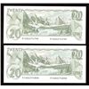 Image 2 : Bank of Canada $20, 1979 Replacement Lot of 2 Consecutive