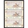 Image 1 : Bank of Canada $2, 1986 - Lot of 3 Transitional Prefix