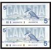 Image 1 : Bank of Canada $5, 1986 - Lot of 2