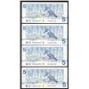 Image 1 : Bank of Canada $5, 1986 - Lot of 4 Replacement