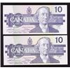 Image 2 : Bank of Canada $10, 1989 - Lot of 2 Replacement