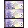 Image 2 : Bank of Canada $10, 2001 Replacement - Lot of 3