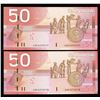 Image 1 : Bank of Canada $50, 2006 - Lot of 2 Consecutive