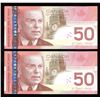 Image 2 : Bank of Canada $50, 2006 - Lot of 2 Consecutive