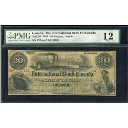 International Bank of Canada $20, 1859