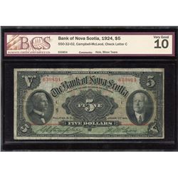 Bank of Nova Scotia $5, 1924