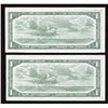 Image 2 : Bank of Canada $1, 1954 - Low Numbered Replacement Note Pair