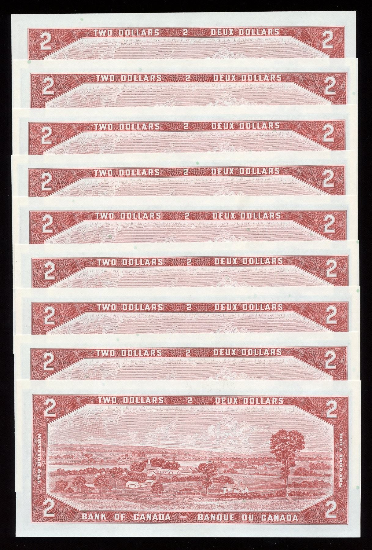 BANK OF CANADA 1954 $2 NOTES BC-38d notes Fine *5 PCS LOT* to Very-Fine