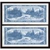 Image 2 : Bank of Canada $5, 1954 - 2 Consecutive Replacement Notes