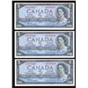 Image 1 : Bank of Canada $5, 1954 - Lot of 3 Consecutive