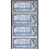 Image 1 : Bank of Canada $5, 1954 - Lot of 4 Replacement Notes