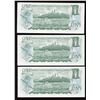 Image 2 : Bank of Canada $1, 1973 - Lot of 3 Consecutive Replacement Notes