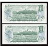 Image 2 : Bank of Canada $1, 1973 Lot of 2 Consecutive Replacement Notes