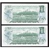 Image 2 : Bank of Canada $1, 1973 Lot of 2 Consecutive Replacement Notes