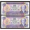 Image 1 : Bank of Canada $10, 1971 Low Serial Numbered Lot of 2 Notes