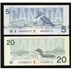 Image 2 : Bank of Canada $5 & $20 Low Serial Number Pair