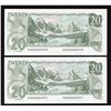 Image 2 : Bank of Canada $20, 1979 - Lot of 2 Consecutive Low Serial Numbers