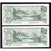 Image 2 : Bank of Canada $20, 1979 - Lot of 2 Consecutive Low Serial Numbers